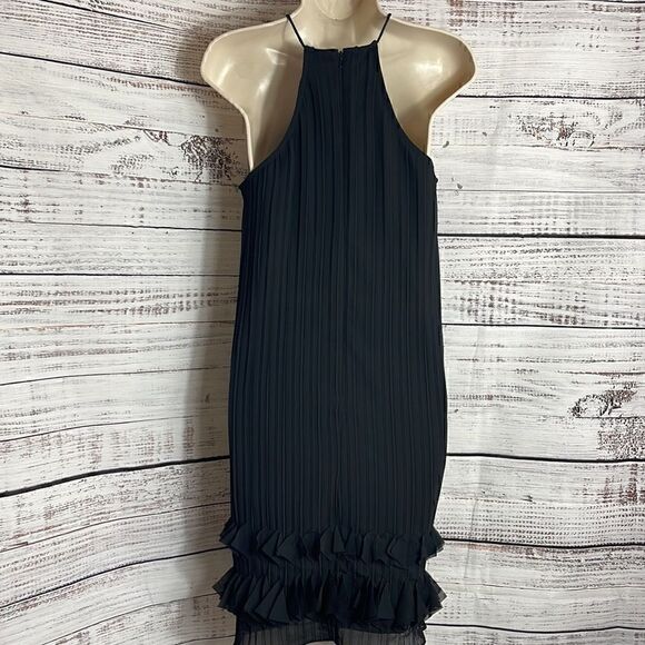 Lumier by Bariano Dress Womens XS pleated chiffon mini  Ruffles Australia black - Picture 8 of 12